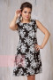 Платье женское 3298 Фемина (Черно-белый розы)